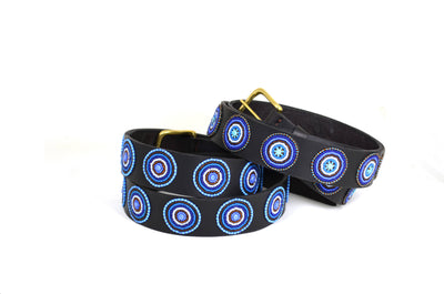 Blue Brown Circles Belt - Two Hearts Equine Boutique