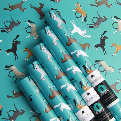 Party Ponies Gift Wrapping Paper - Three Sheets in a Roll - Two Hearts Equine Boutique