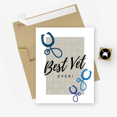 Best Vet Ever Equestrian Horse Greeting Card - Two Hearts Equine Boutique