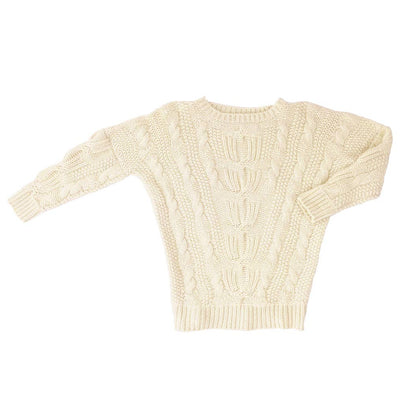 Sarah Cable Alpaca Sweater: M/L / Cream - Two Hearts Equine Boutique