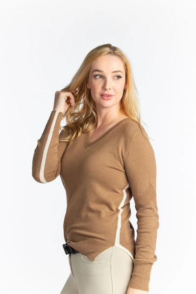 Angelina Stripe V Neck Sweater - Two Hearts Equine Boutique