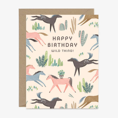 Wild Mustang Birthday Card - Two Hearts Equine Boutique