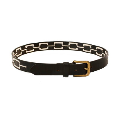 Correntino Polo Belt - Black/Ivory - Two Hearts Equine Boutique