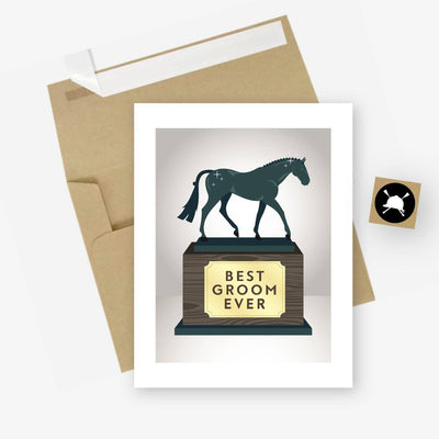 Best Groom Ever Equestrian Horse Greeting Card - Two Hearts Equine Boutique