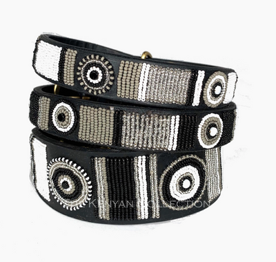 Shades of Grey Beaded Dog Collar - Two Hearts Equine Boutique