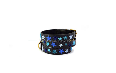 Indigo Stars Beaded Dog Collar - Two Hearts Equine Boutique