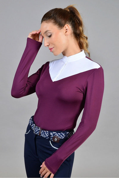 Cognac Woman LS Competition Shirt - Two Hearts Equine Boutique